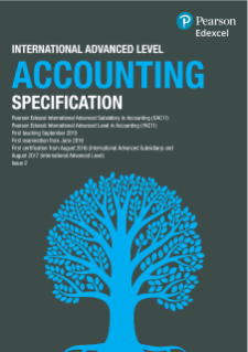 Pearson Edexcel International A Level Accounting 2015 Specification